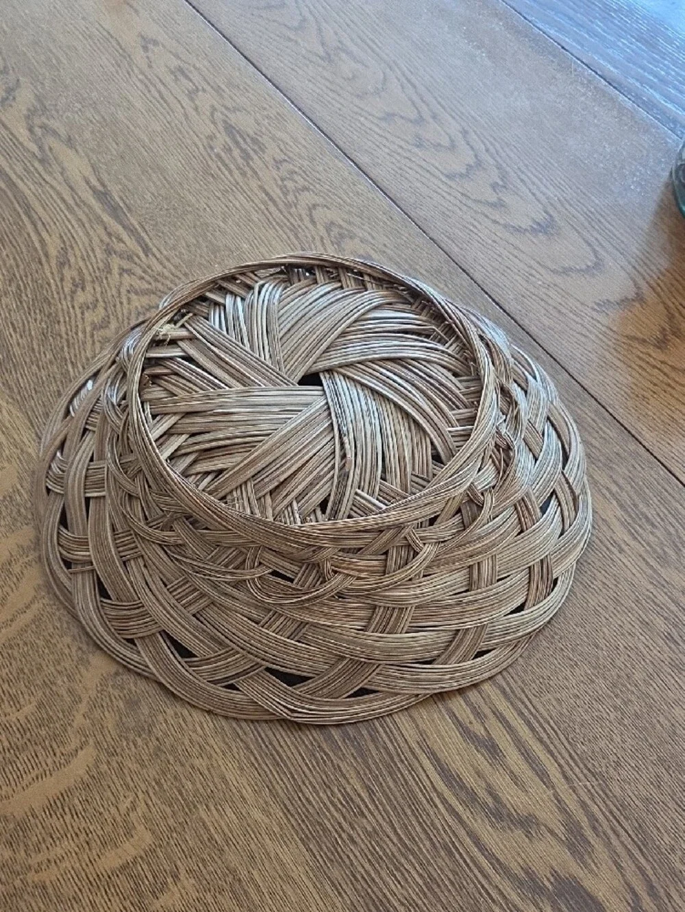 Vtg Woven Decorative Bowl/ Bread Basket- Natural Brown